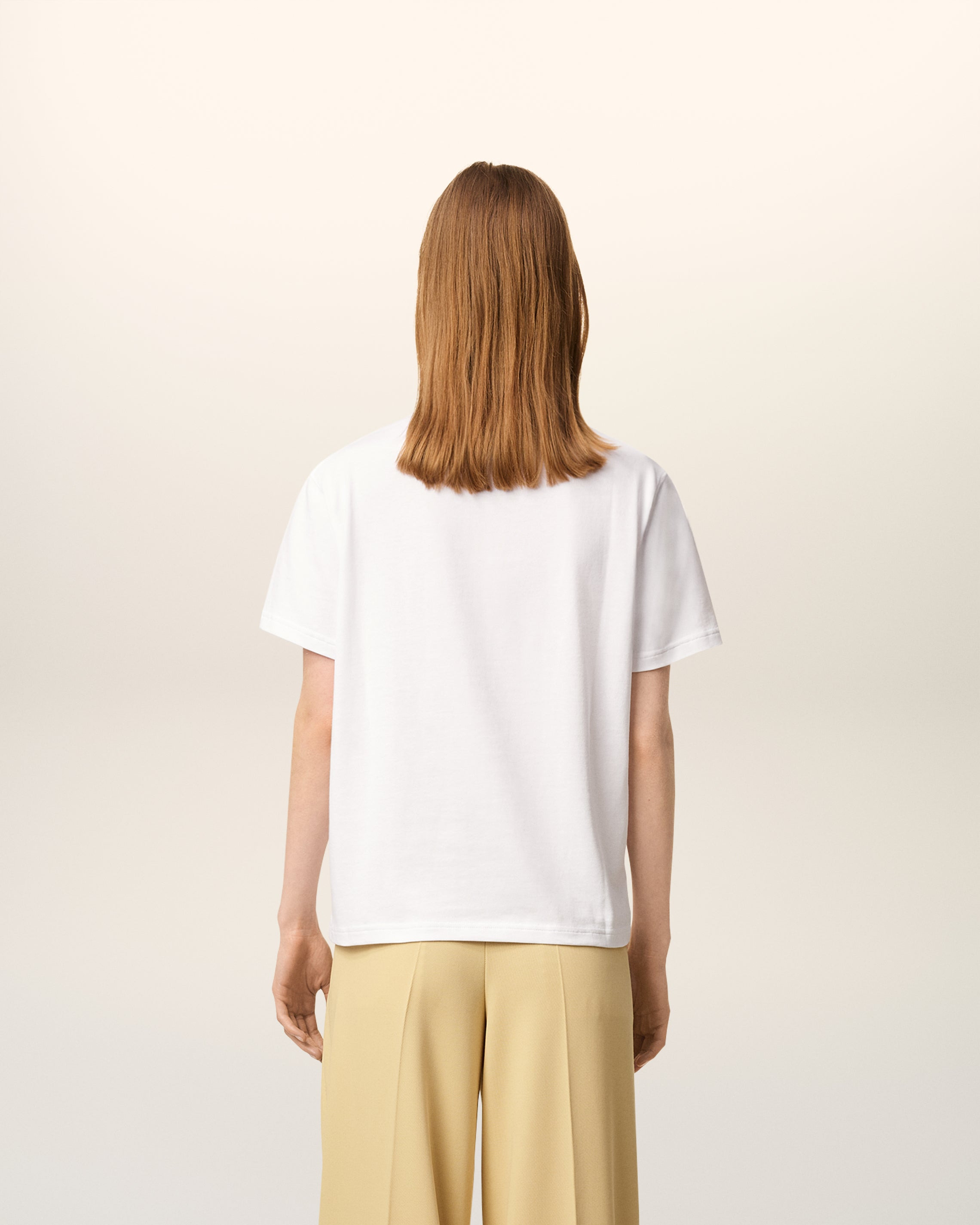 WHITE ORGANIC COTTON AMI DE COEUR T-SHIRT - 5