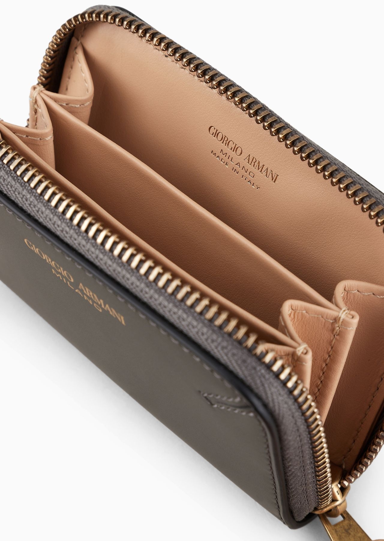 La Prima lamé-leather card holder with wraparound zip - 3