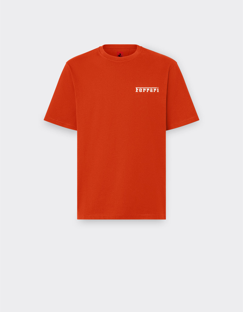 Cotton T-shirt with Ferrari logo 1