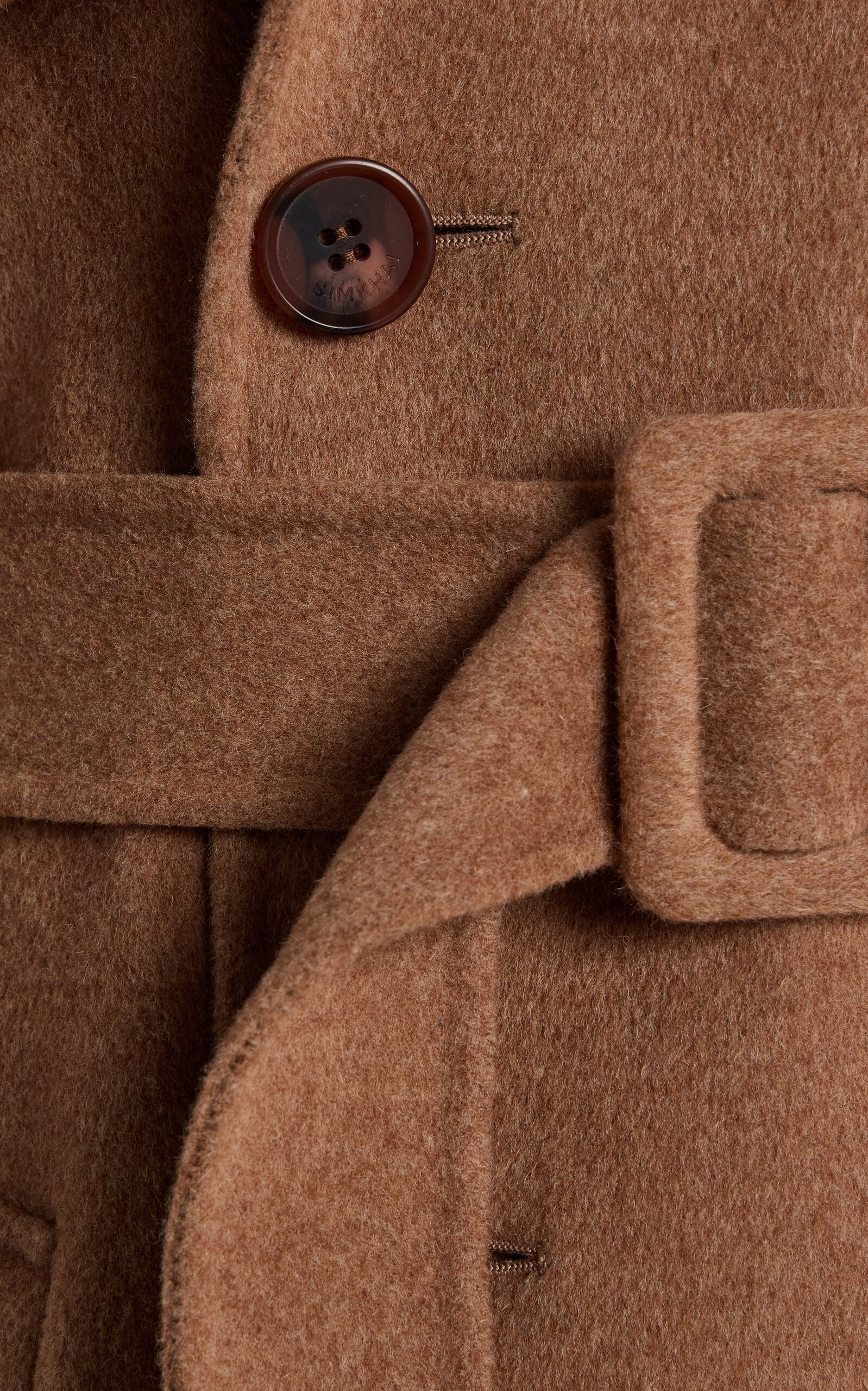 Rumi Belted Long Coat tan - 5