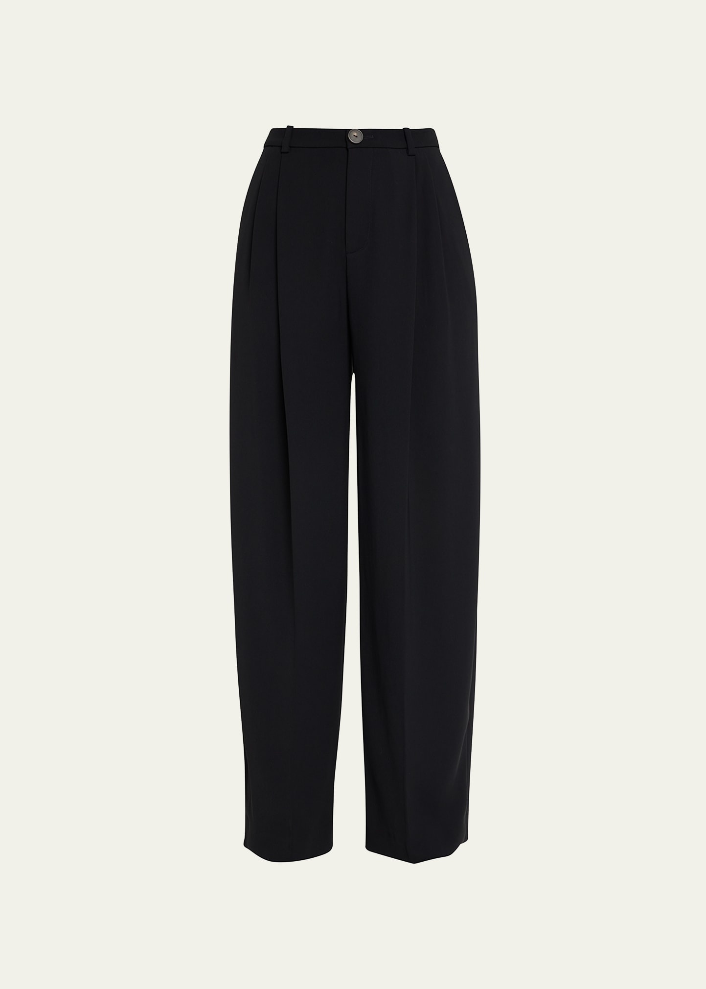 Drop-Waist Pleated Crepe Trousers - 2