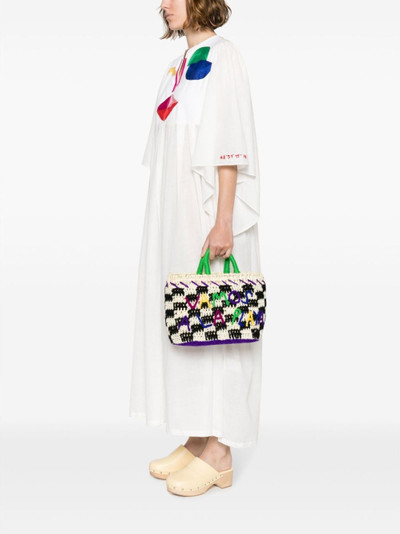 ERES micro Damier straw tote bag outlook