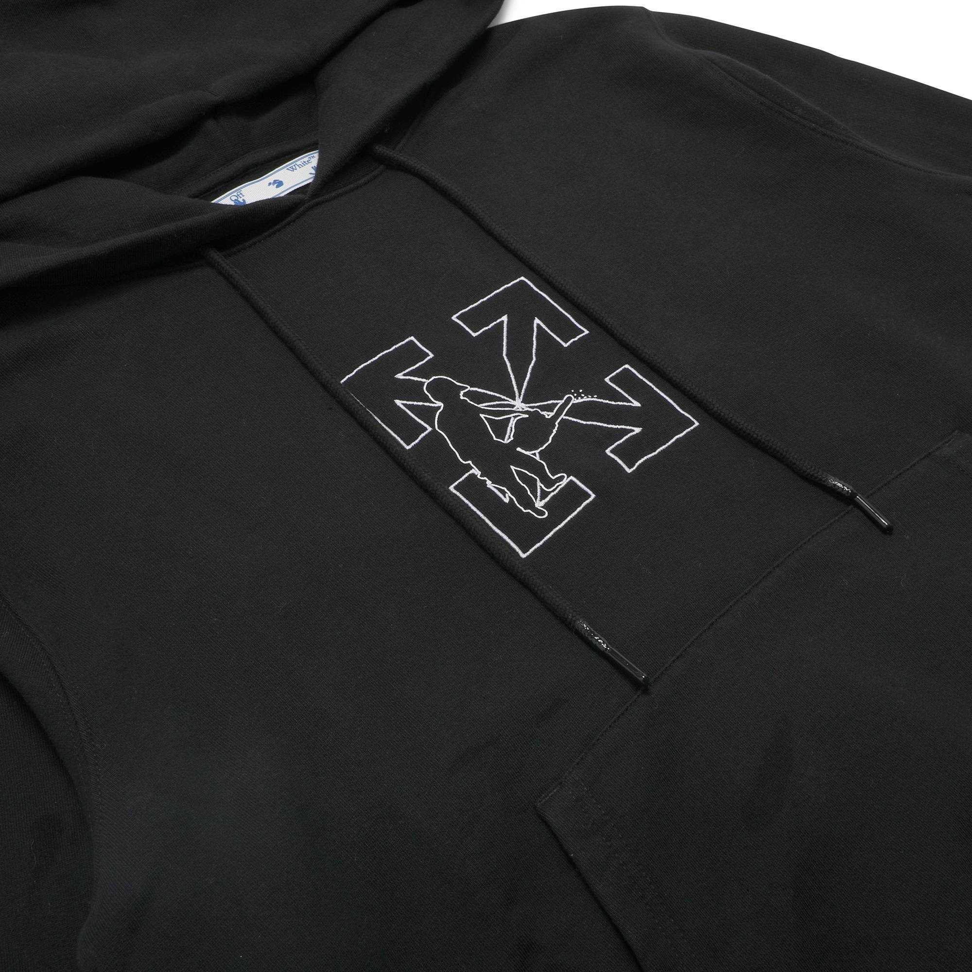 Off-White Workers Logo Slim Hoodie 'Black/White' - 3