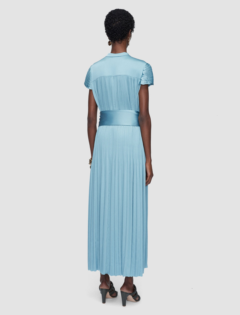 JOSEPH Phare Pleated Satin Dress outlook