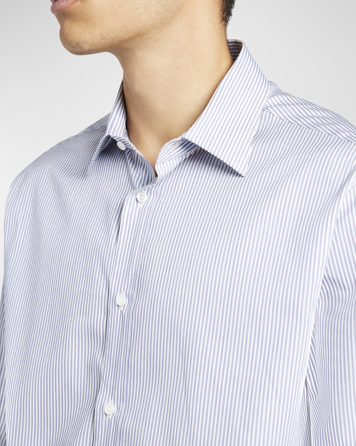 Men's Cotton Micro-Stripe Dress Shirt - 5