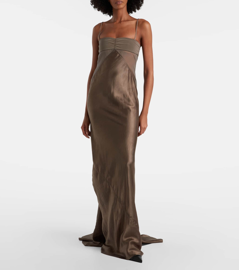 Rick Owens Combo silk-trimmed satin gown outlook