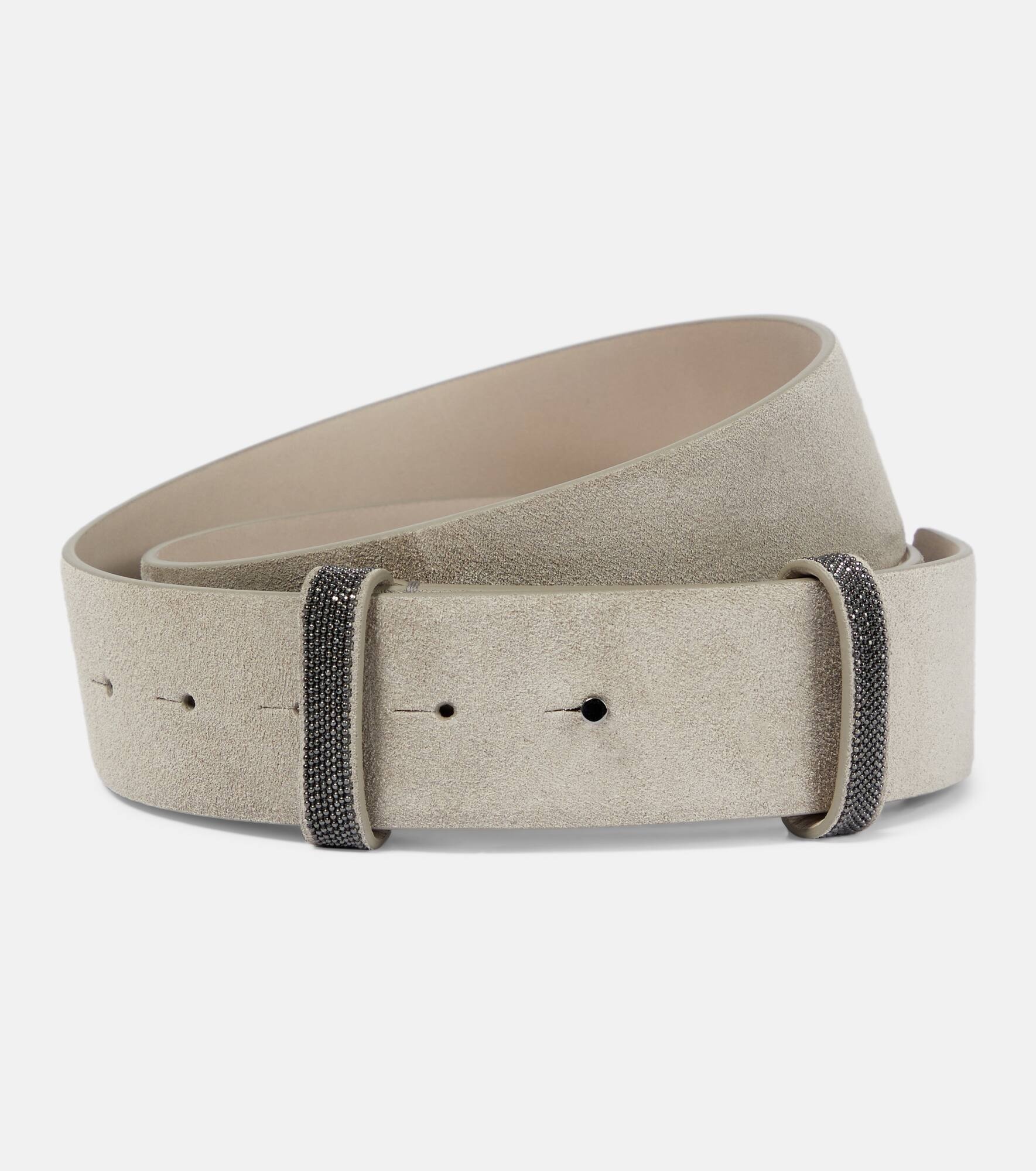 Embellished suede belt - 1