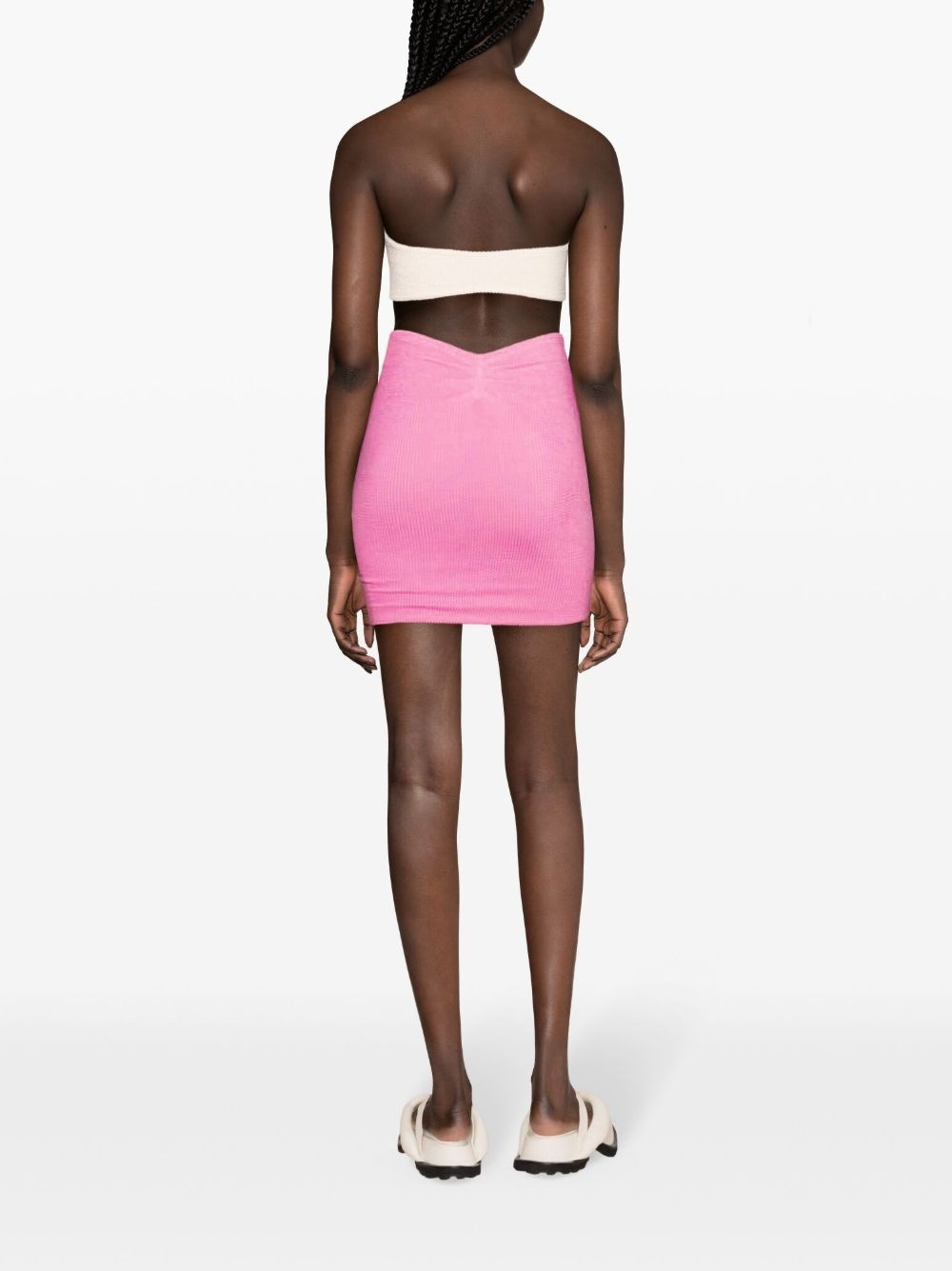 ruched textured miniskirt - 4