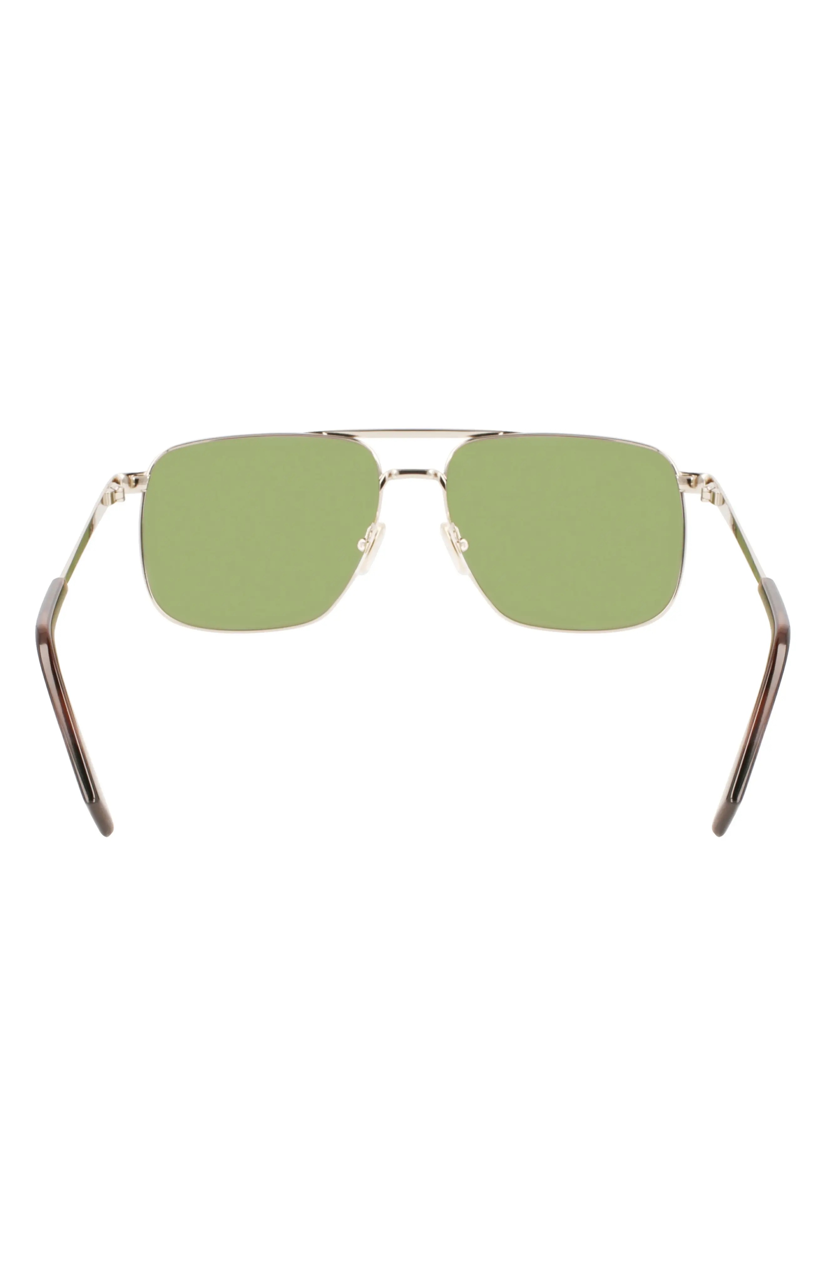 JL 58mm Rectangular Sunglasses in Gold /Green - 4