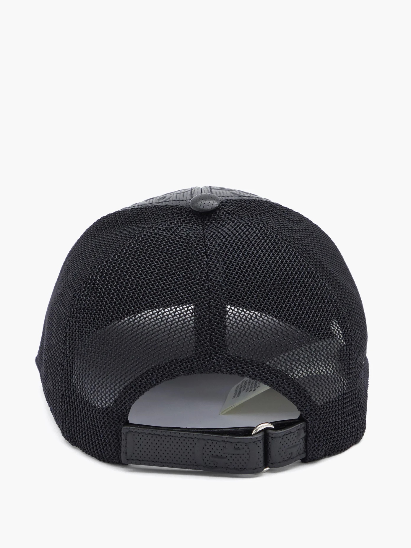 GG-embossed leather and mesh cap - 3