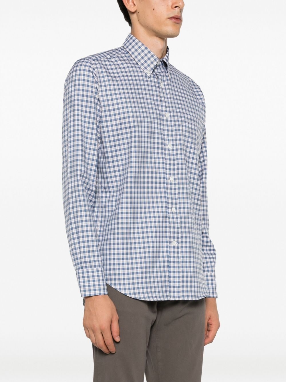 micro plaid-check pattern shirt - 3