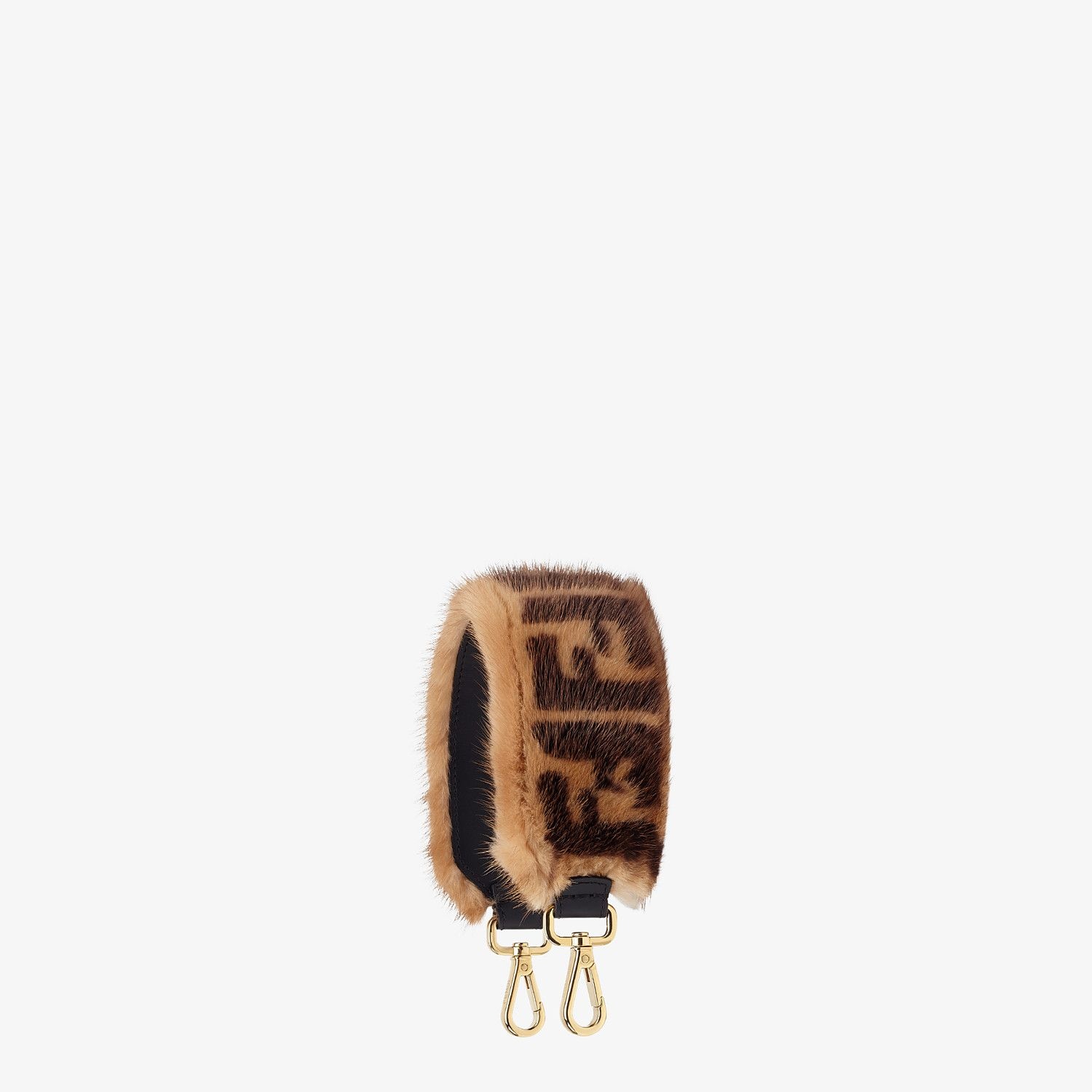 Brown mink shoulder strap - 1