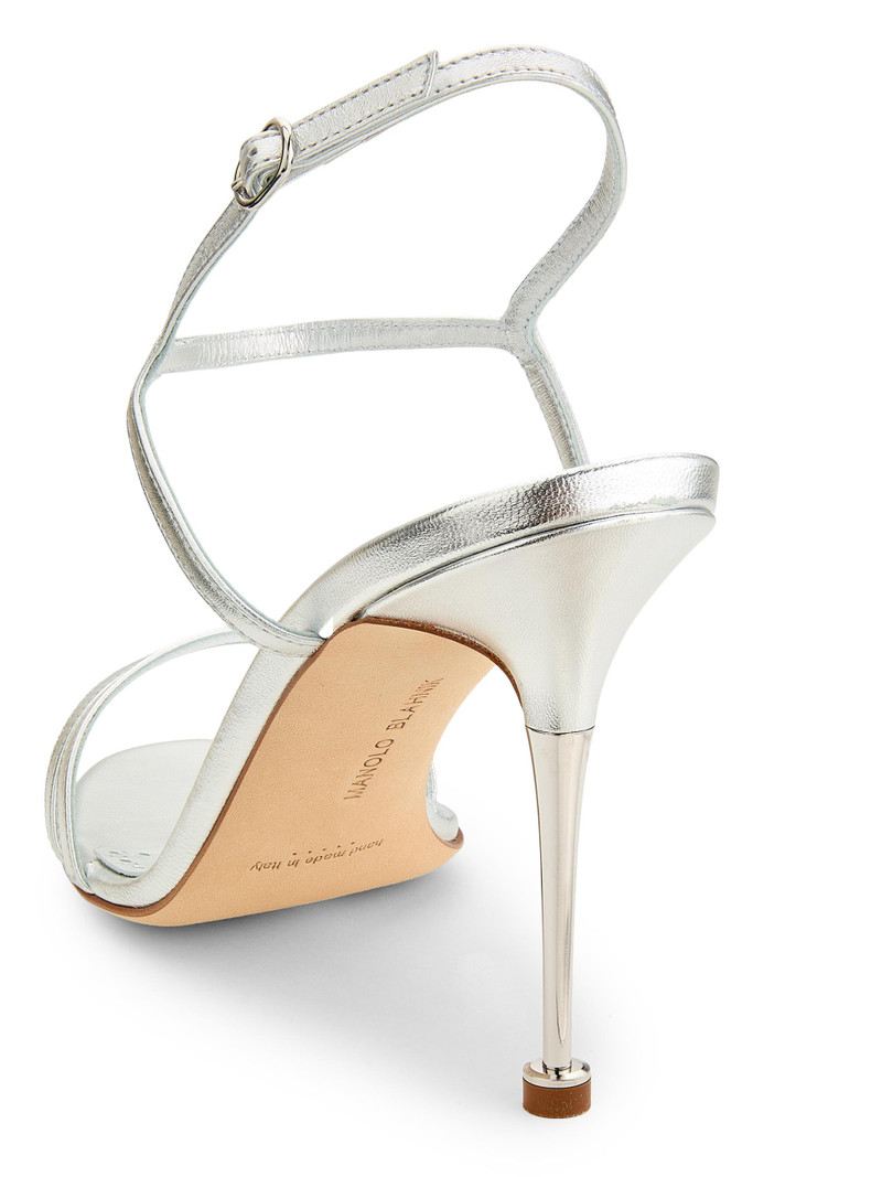 Women's Ciaga 105MM Sculptural-Heel Leather Sandals - Sliver 3
