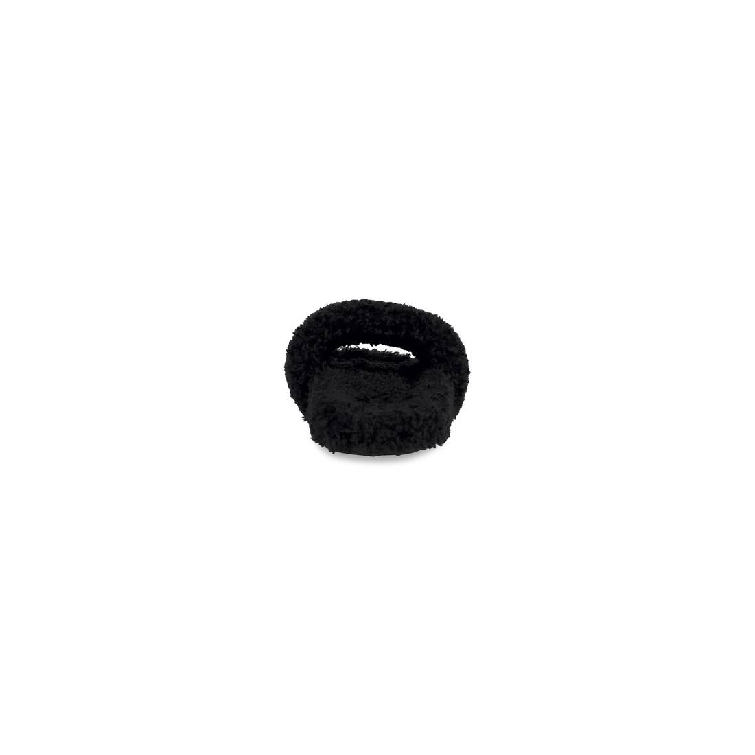 Women's Furry Slide Sandal in Black/white/red - 4