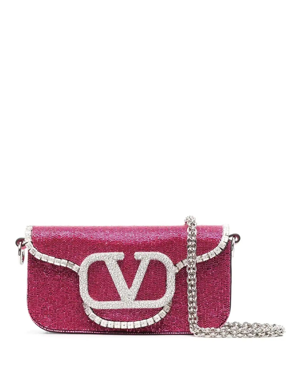 VLogo sequinned clutch bag - 1