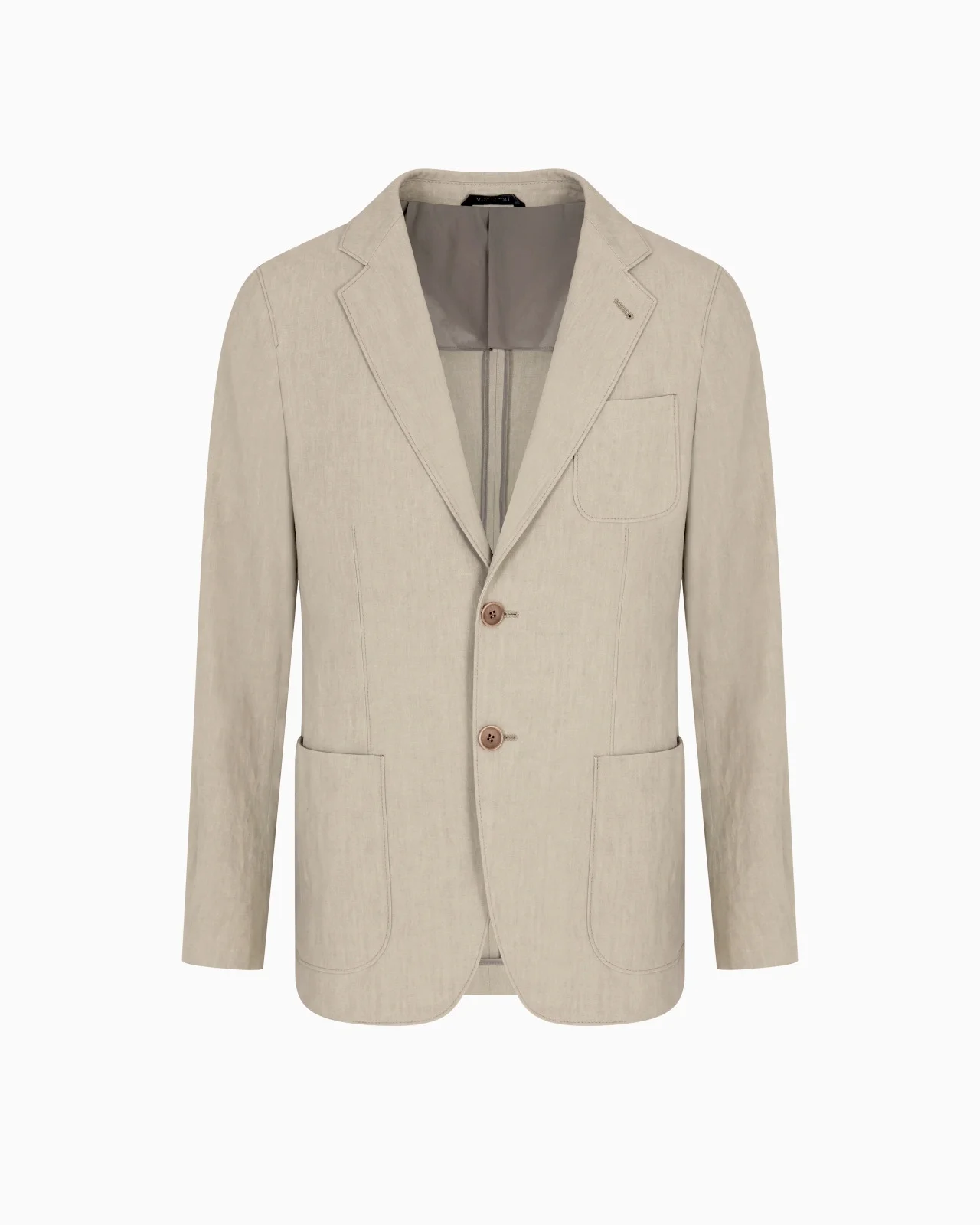 UPTON LINE SINGLE-BREASTED JACKET IN LINEN CANVAS - 1