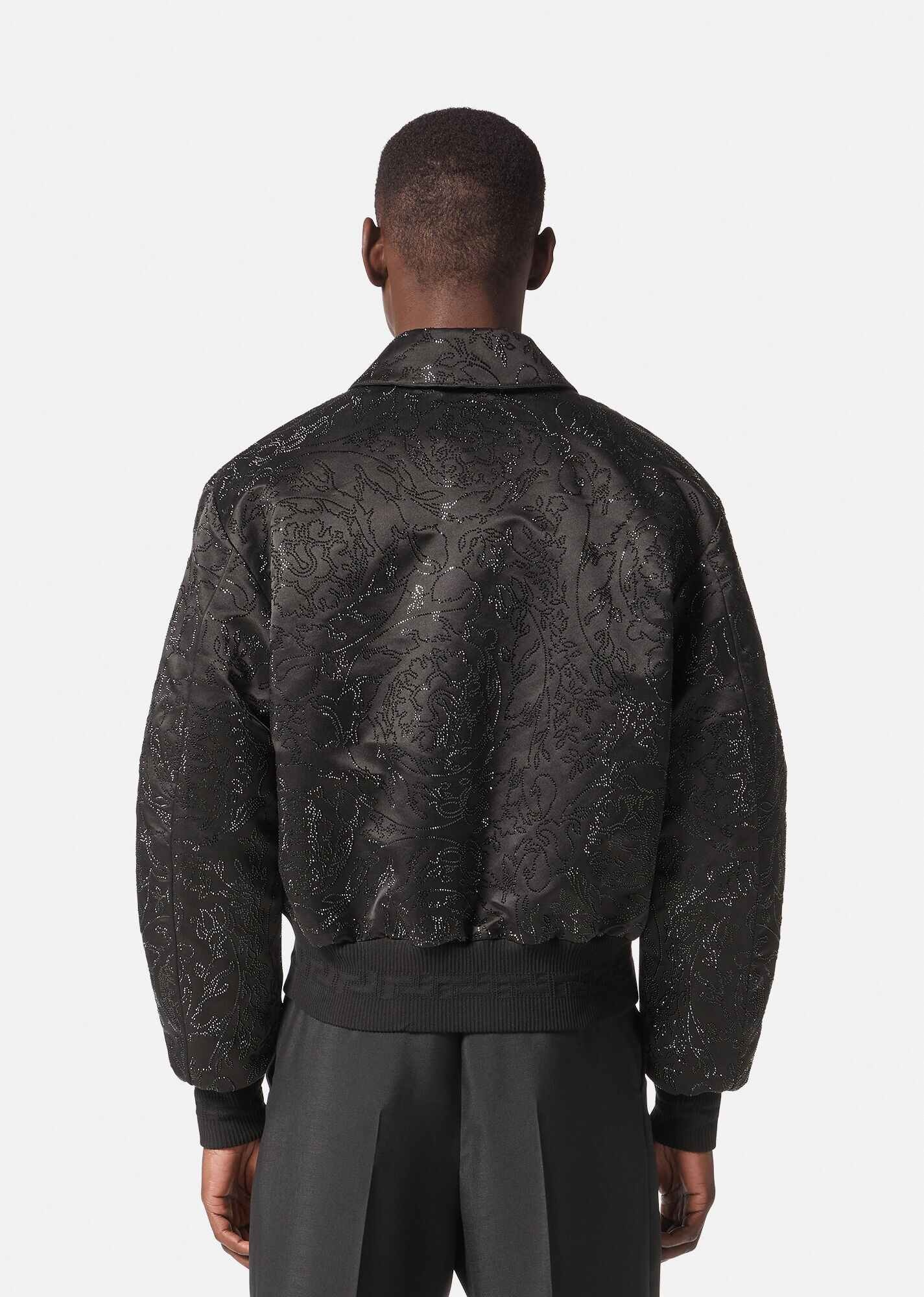 Embellished Barocco Silhouette Bomber Jacket - 4