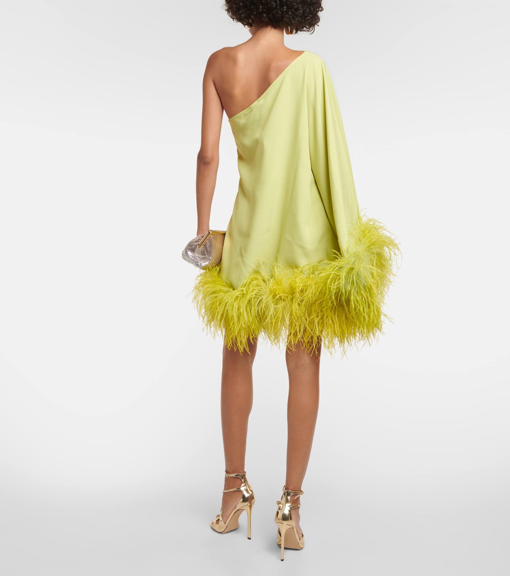 Piccolo Ubud feather-trimmed minidress - 3