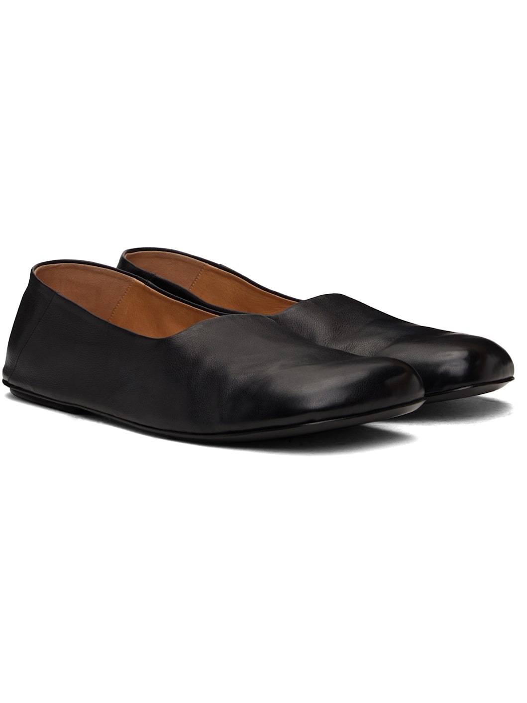 Black Passo Soft Smooth Leather Slippers - 4