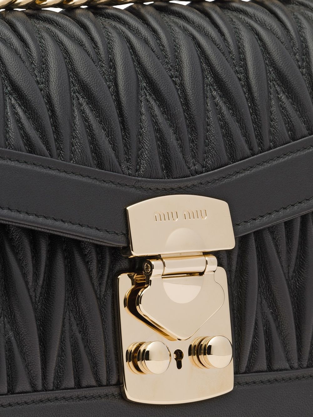 Miu Confidential matelassé leather bag - 4