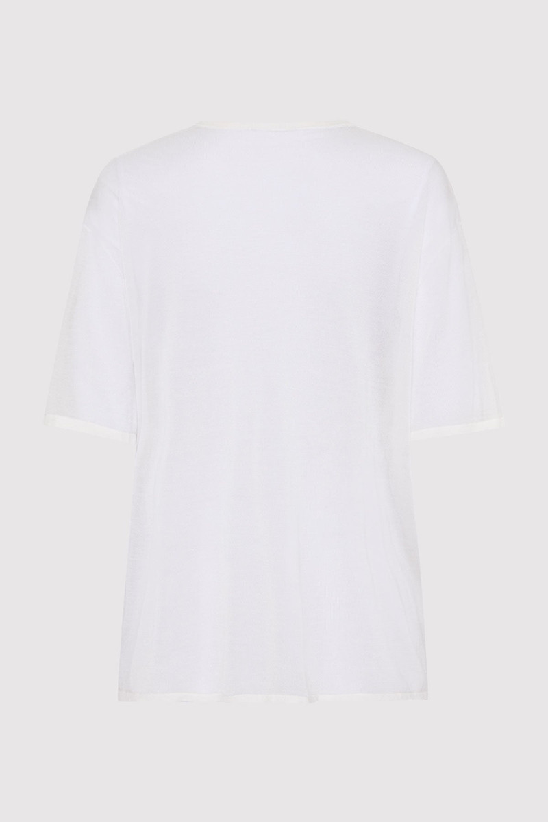 ST. AGNI Sheer Oversized Tee - White outlook