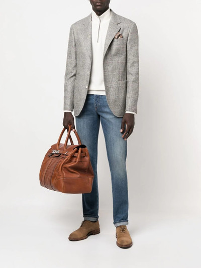 Brunello Cucinelli checked single-breasted blazer outlook