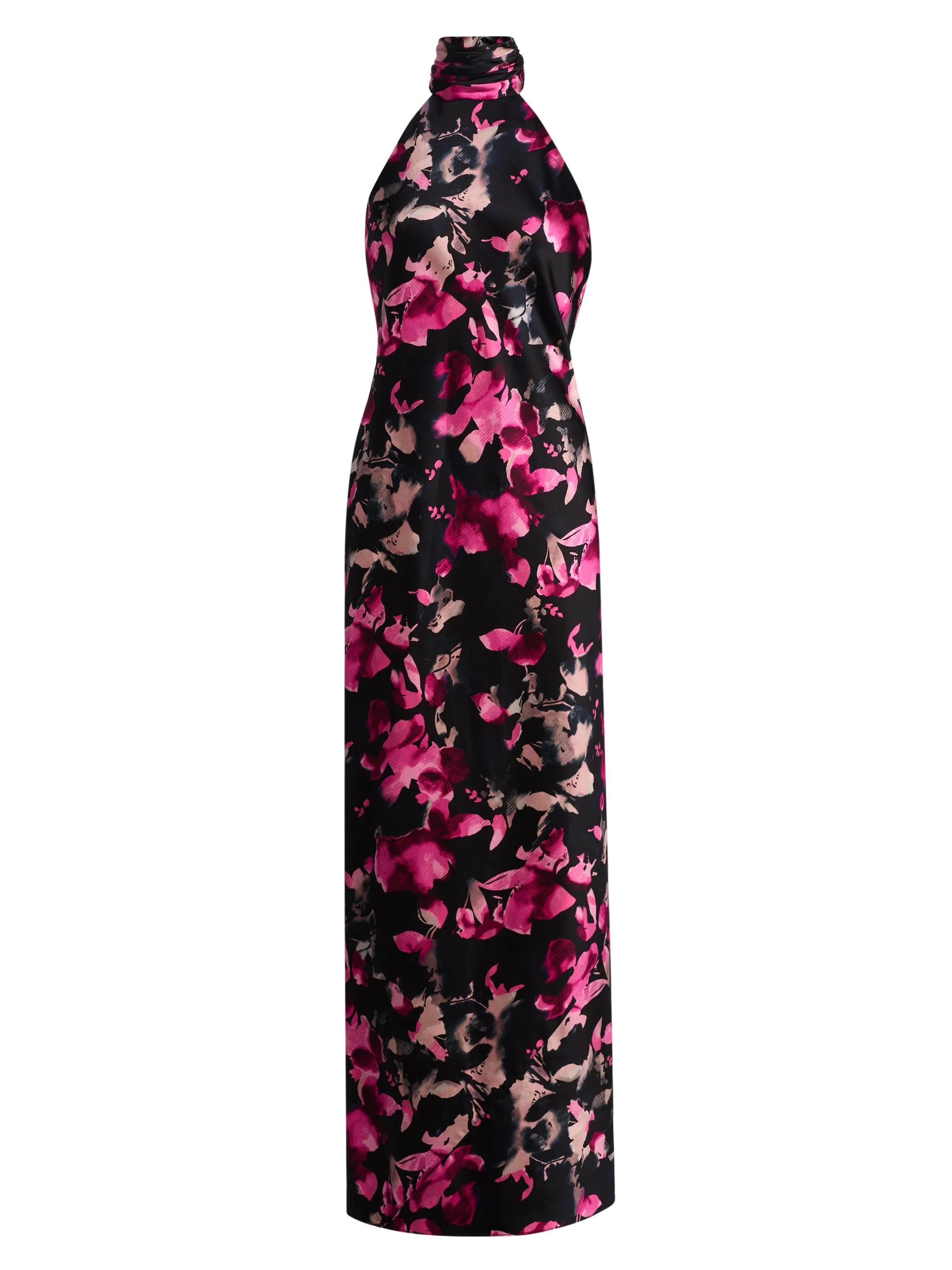 Women's Tatiana High-Neck Floral Satin Gown - Multi Wild Floral - 1