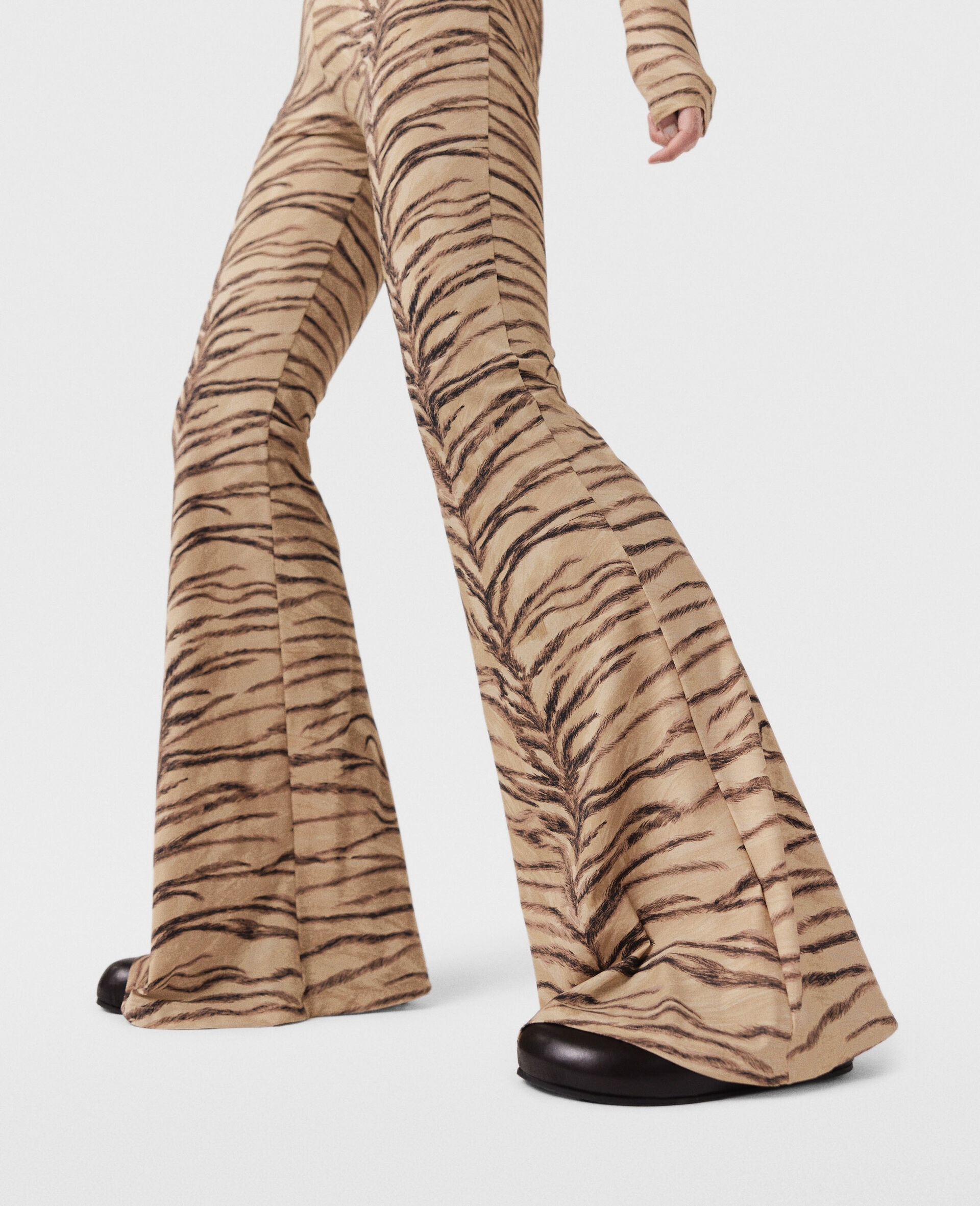 Tiger Print High-Rise Flared Pants - 2