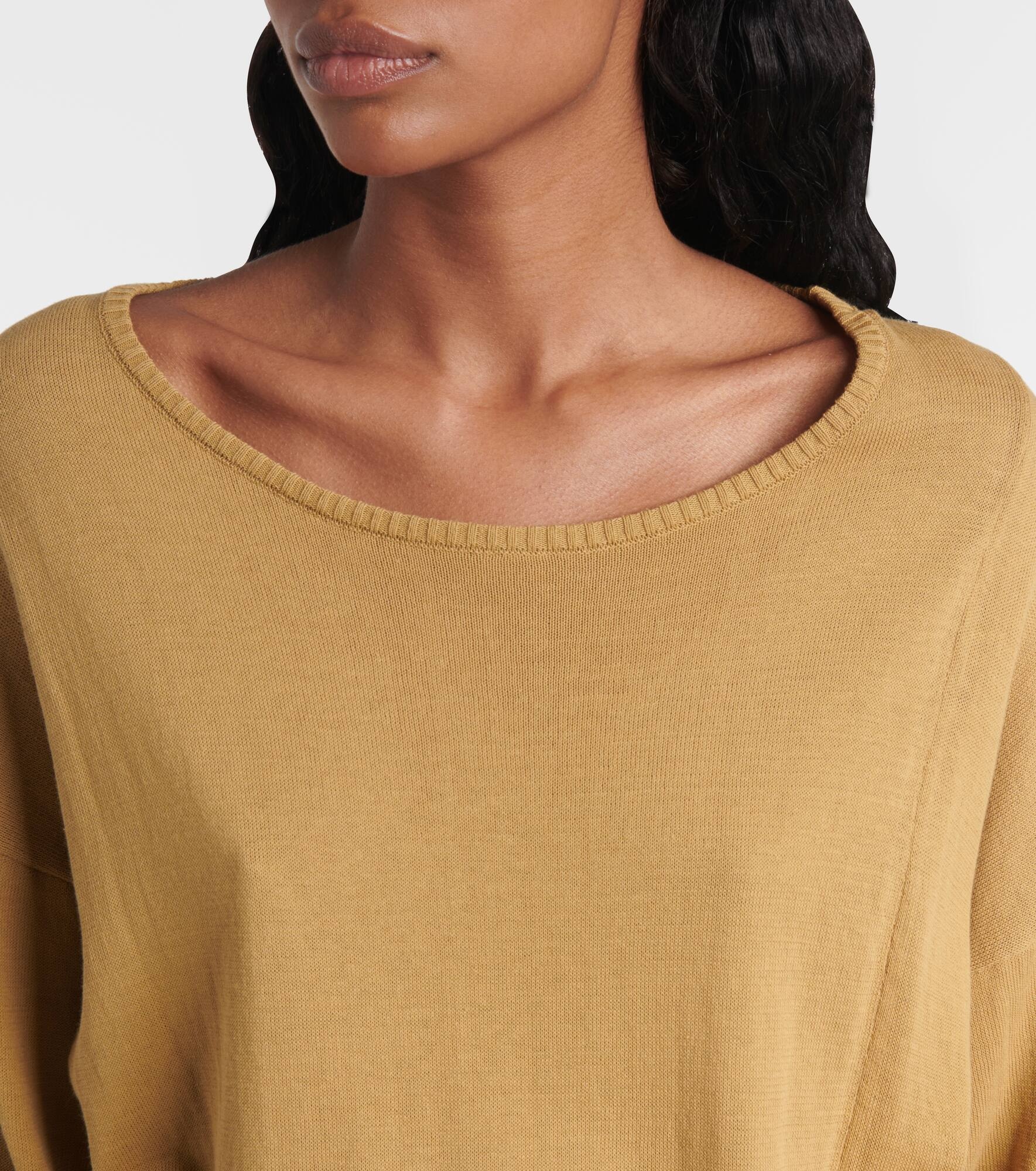 Trompe-l'œil cotton midi dress - 4