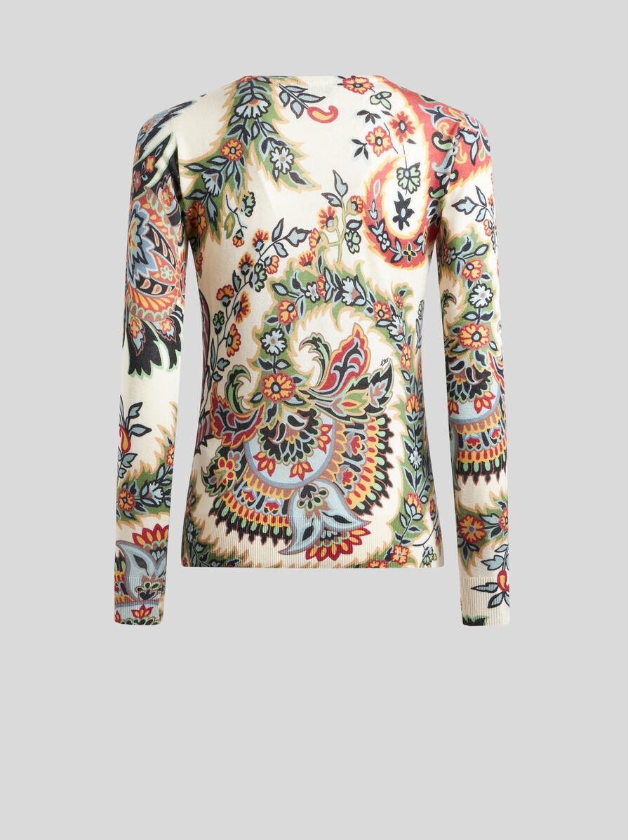 PAISLEY SILK AND CASHMERE SWEATER - 4