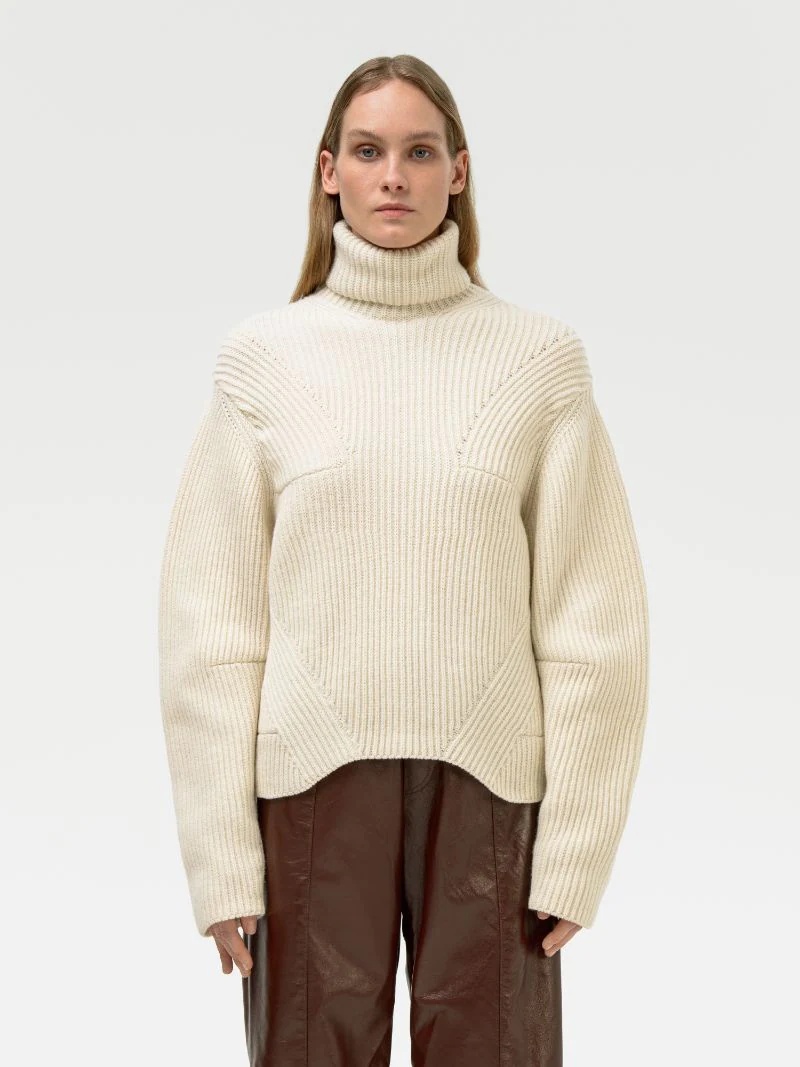 RIB KNIT TURTLE NECK - 3