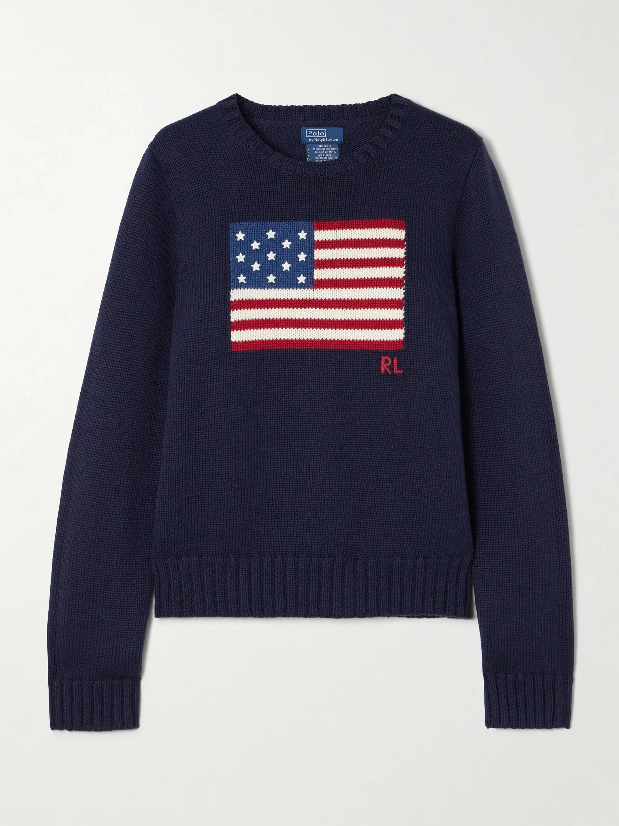 Flag Intarsia Cotton Sweater - 1