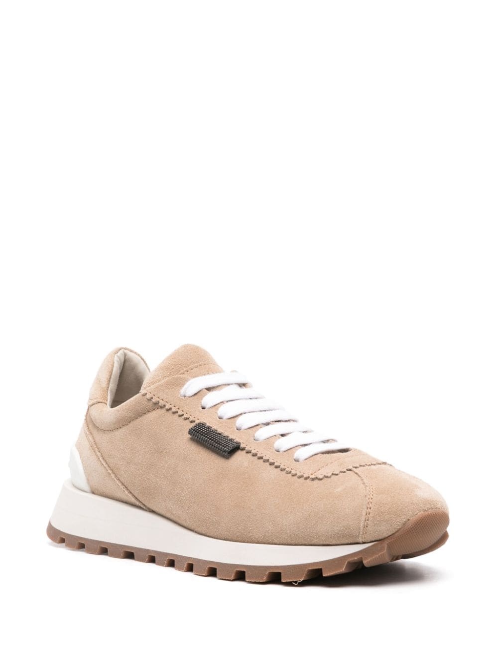 suede lace-up sneakers - 2