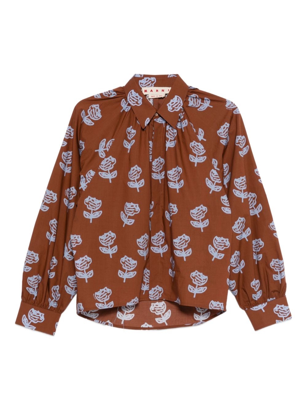 rose-print cotton shirt - 1