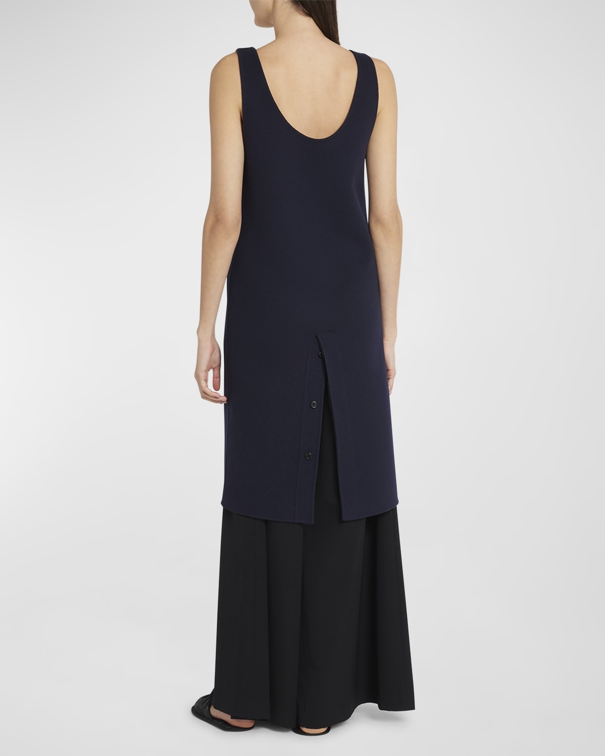 Bumi Scoop-Neck Sleeveless Button-Vented Dress - 4