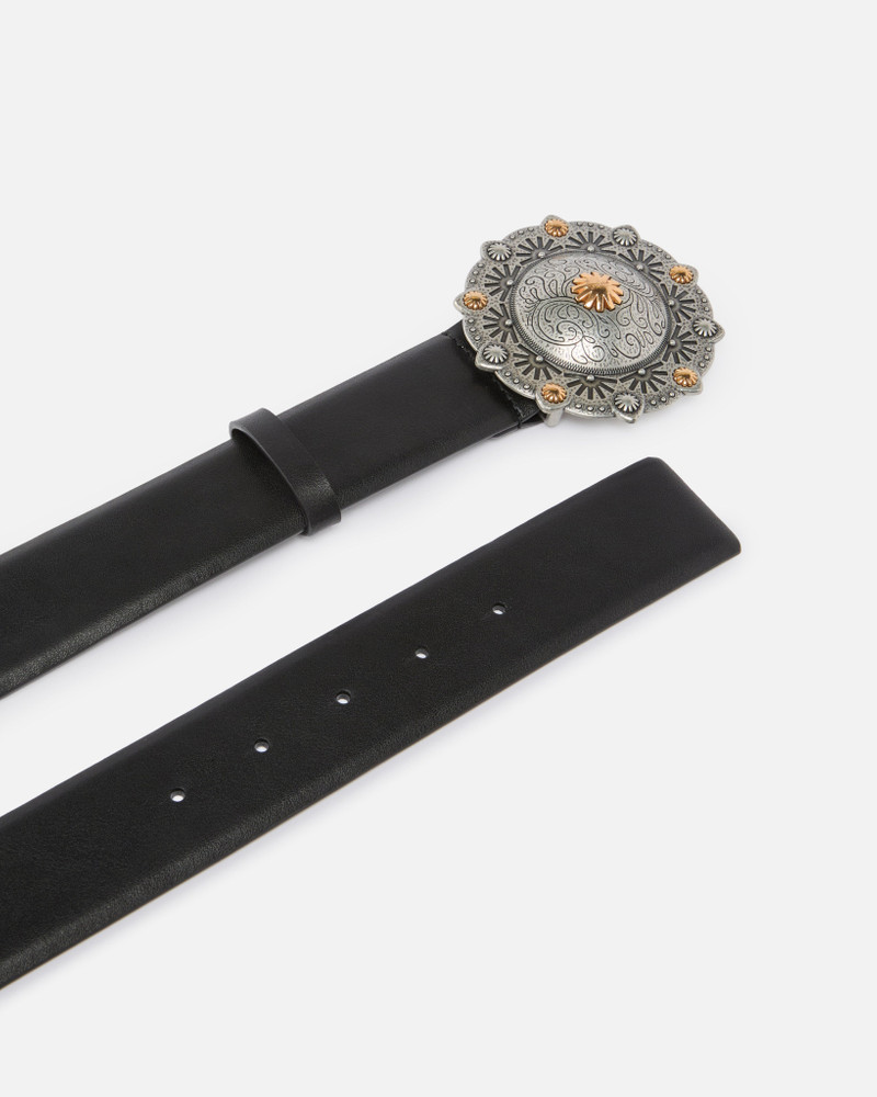 LEATHER BELT WITH JEWEL MEDALLION, 4CM 3