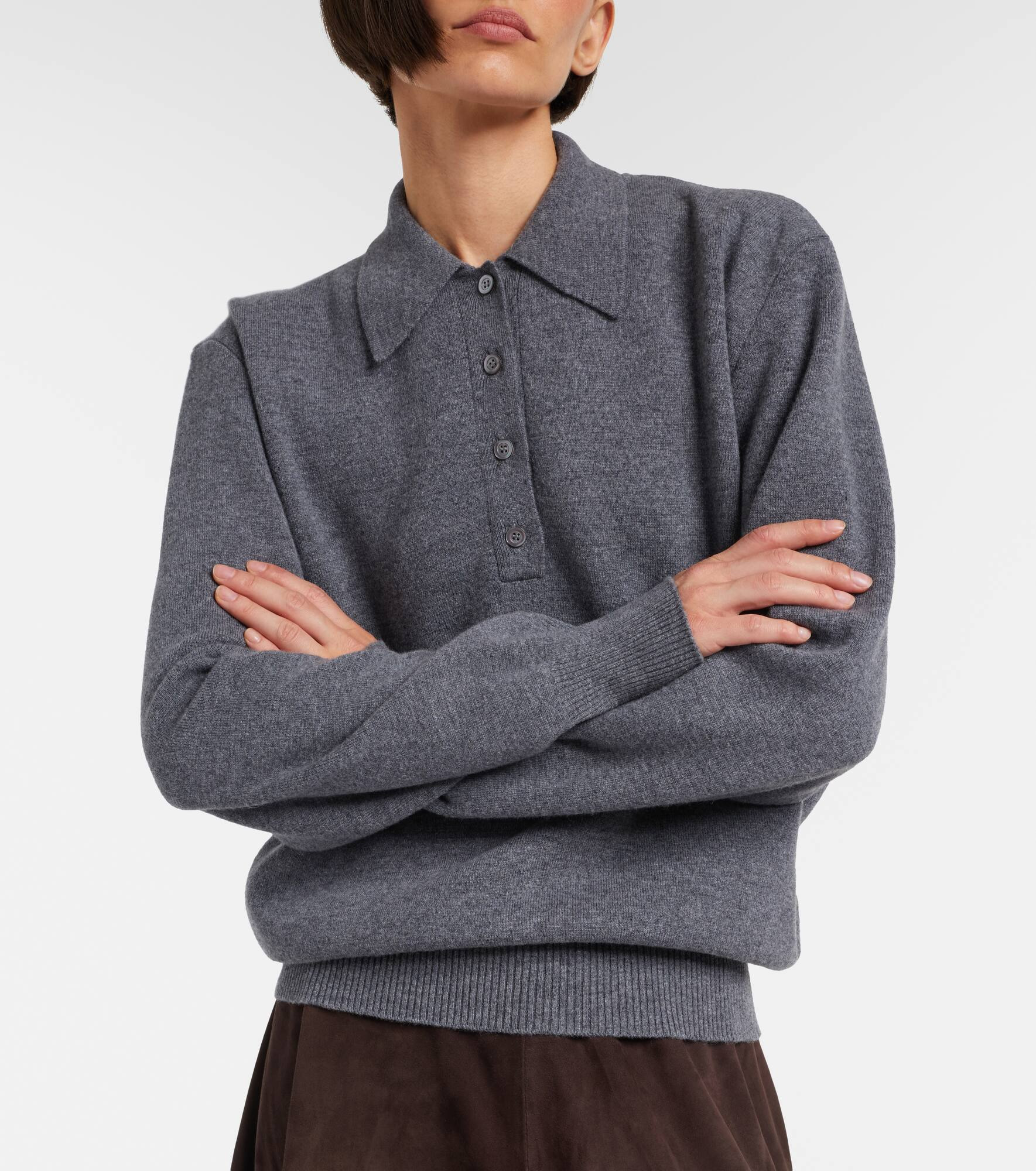 Wool and cashmere polo sweater - 6