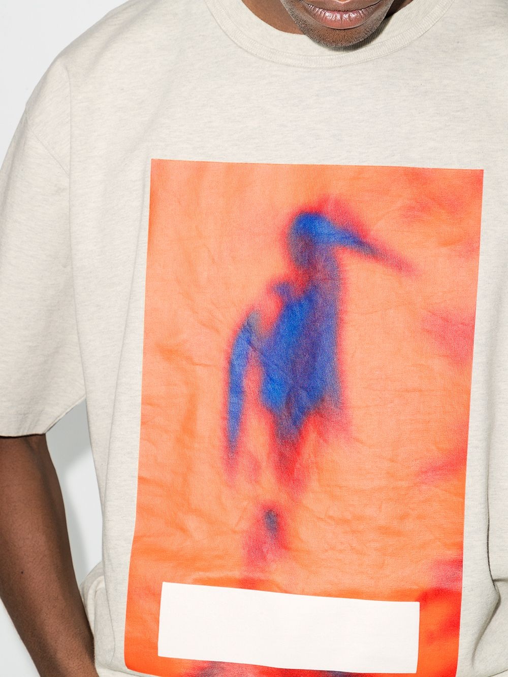 censored heron print T-shirt - 4