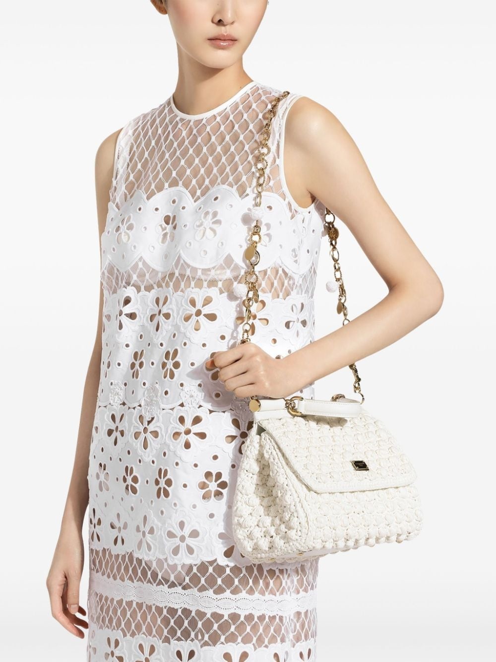 embroidered mesh minidress - 5
