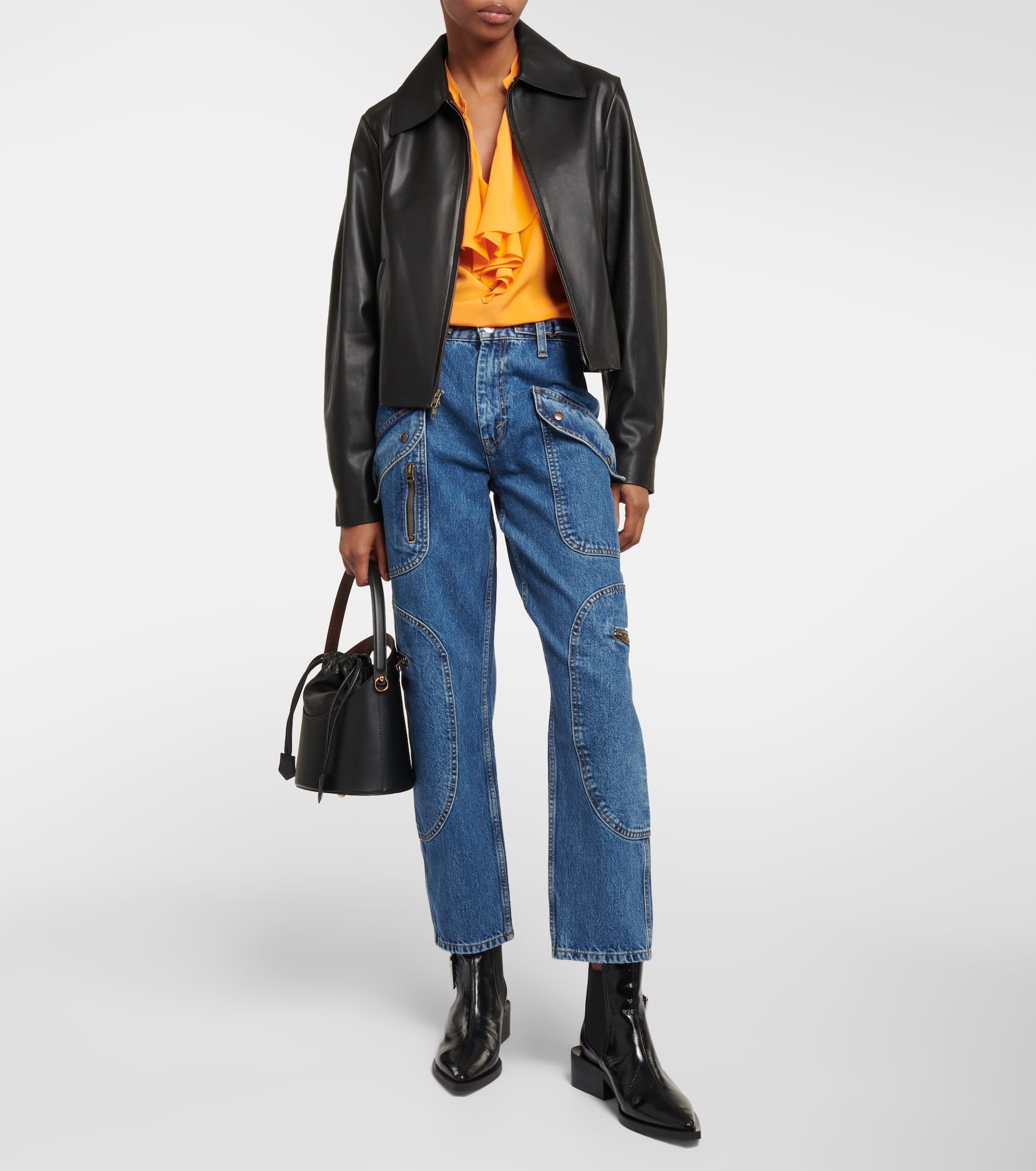 Racer high-rise tapered cargo jeans - 2
