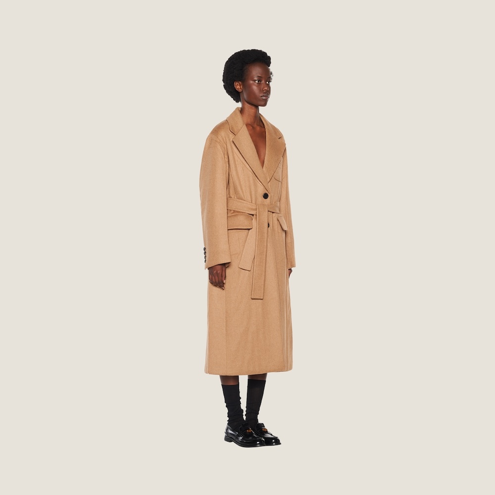 Padded camel velour coat - 5