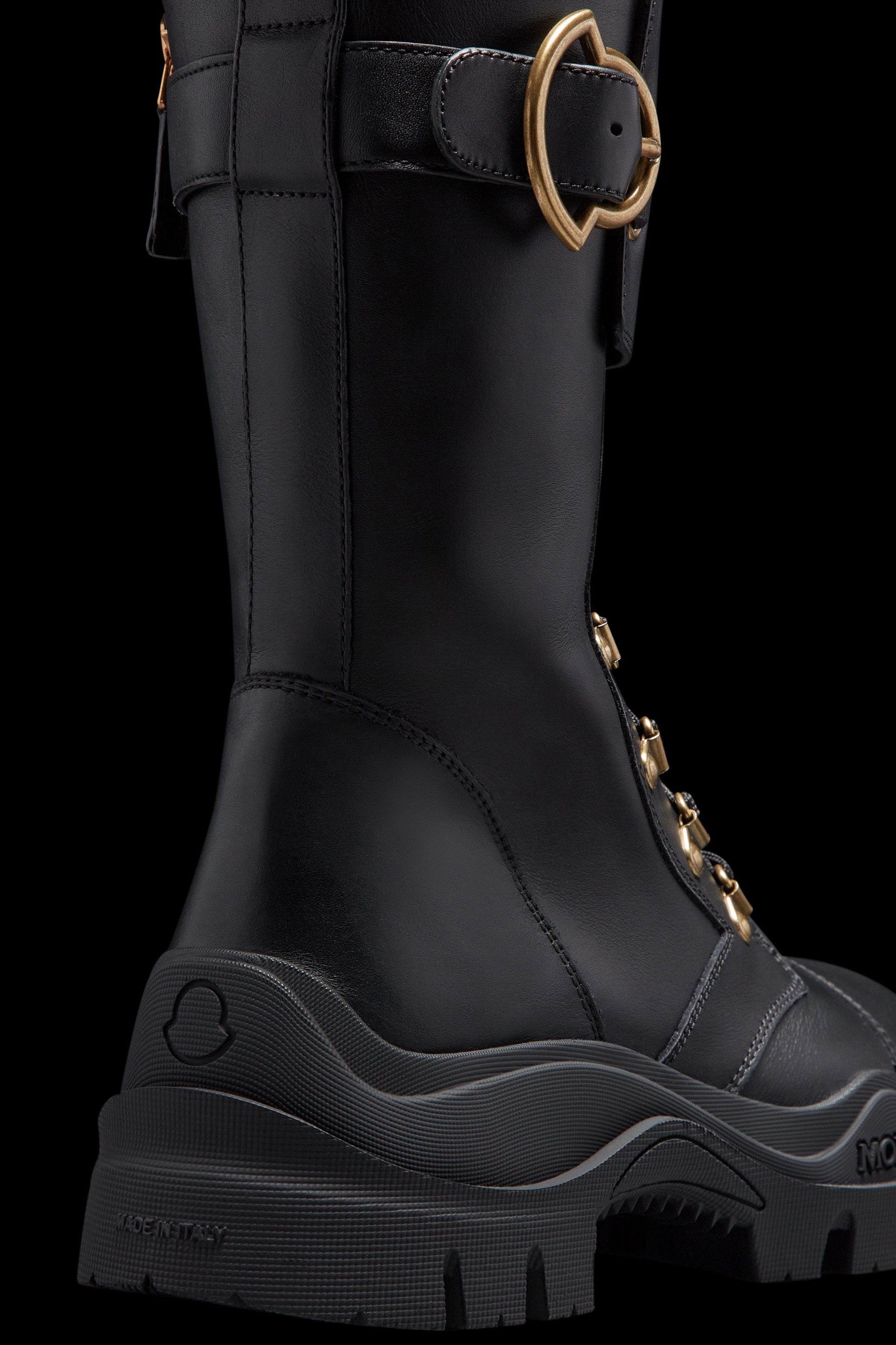 Moncler Larue Buckle Lace-Up Boots | REVERSIBLE