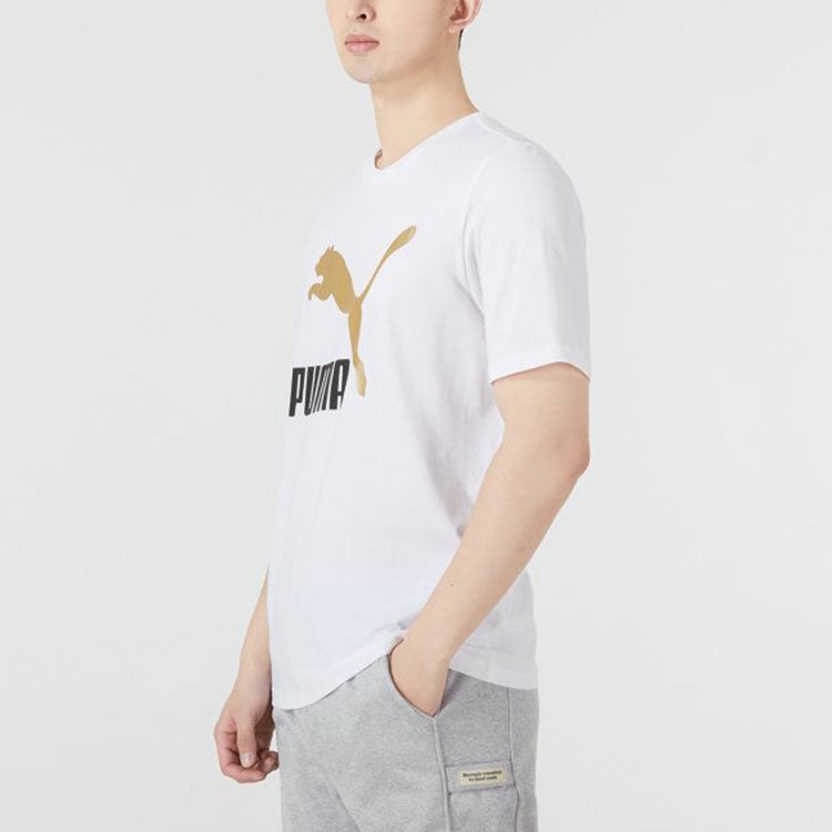 PUMA Classics Logo Metallic Tee 'White' 536345-02 - 4