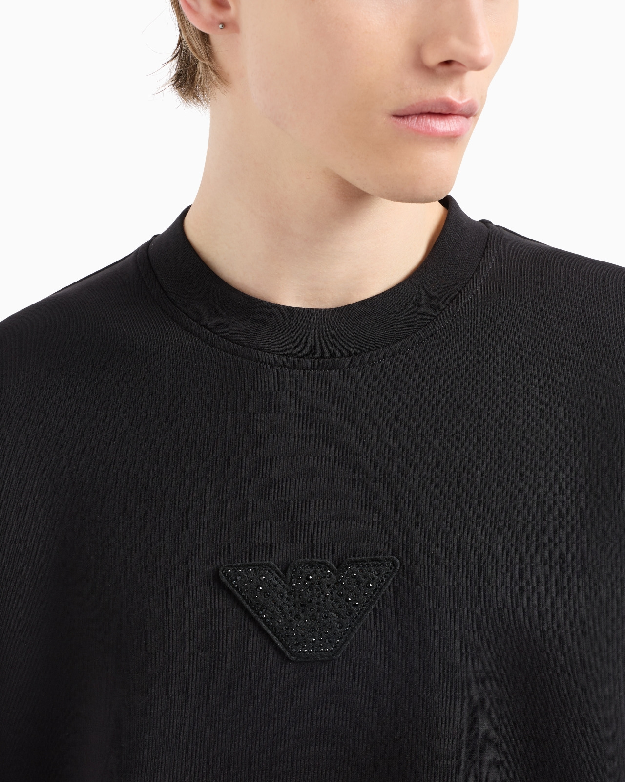 CLUBWEAR JERSEY SWEATSHIRT WITH EAGLE PATCH AND RHINESTONES - 5