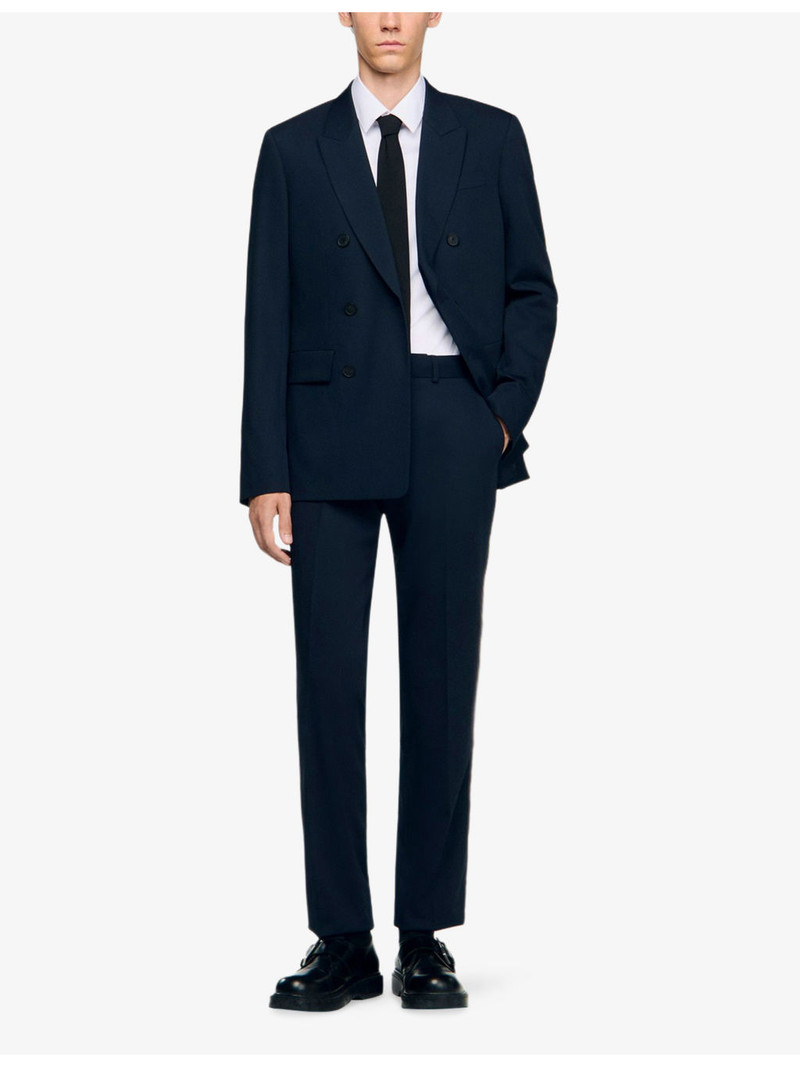 Sandro Wide-Leg Regular-Fit Wool Suit Trousers outlook