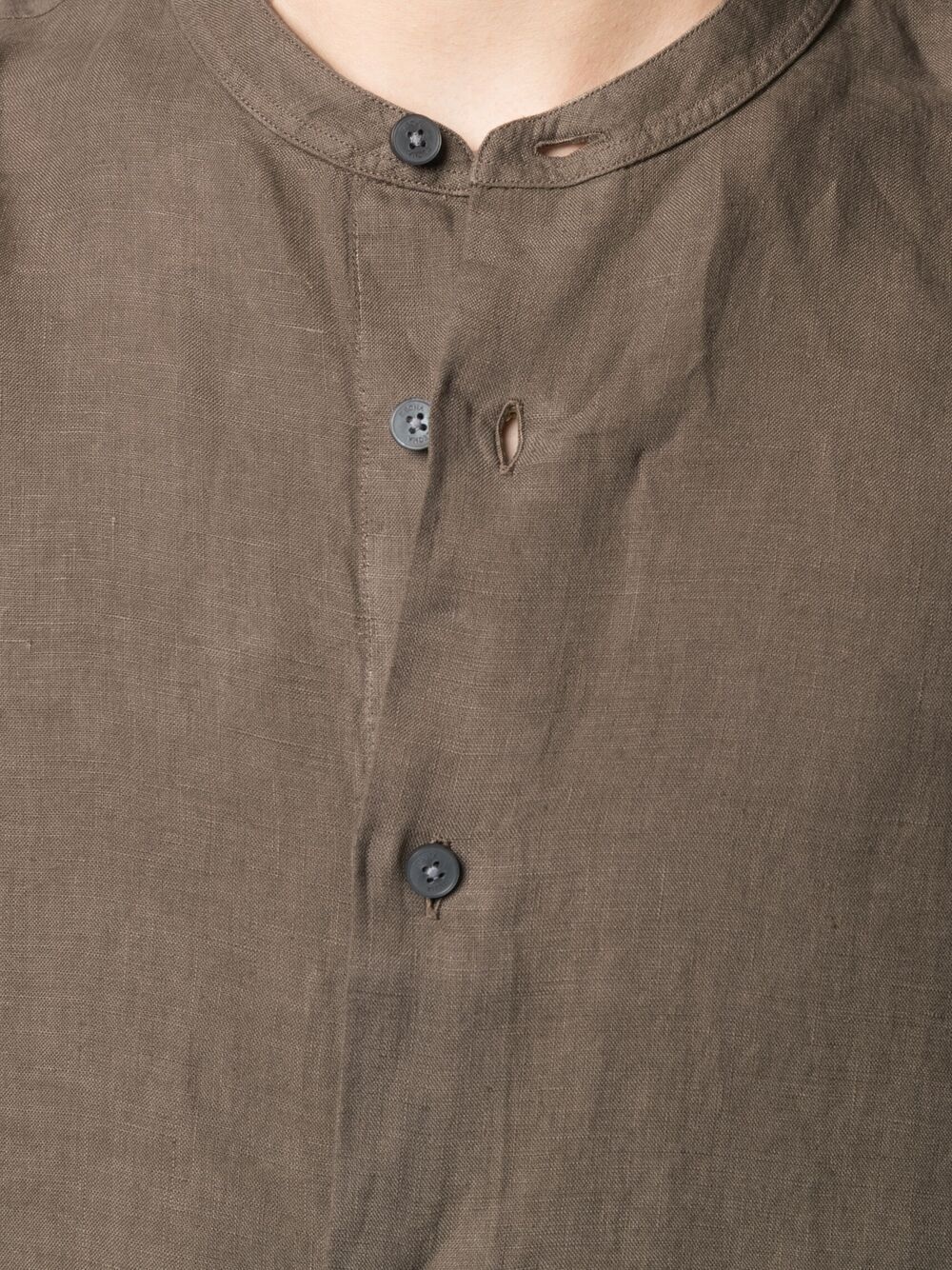 Mandarin collar linen shirt - 5