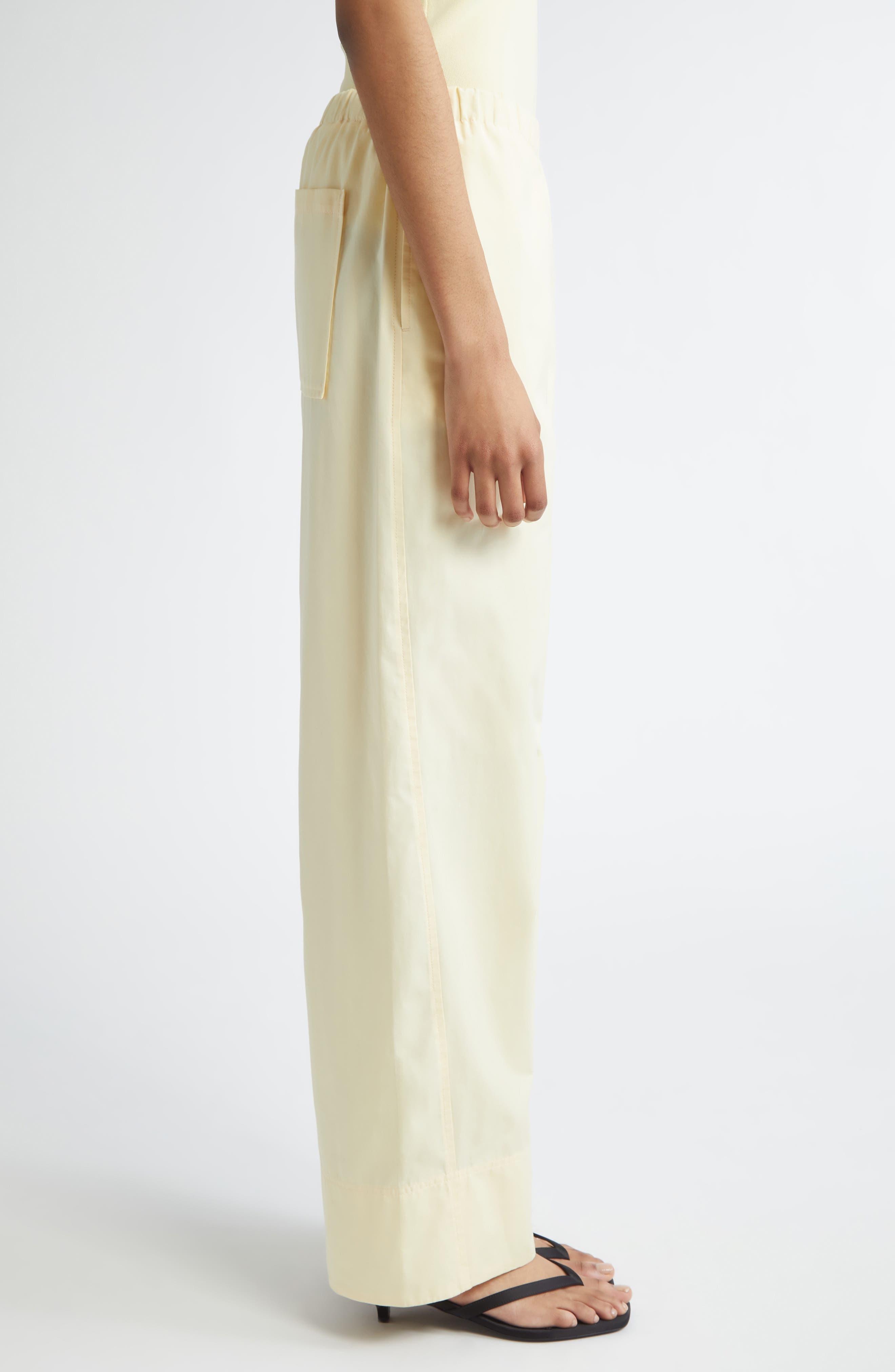 TOTEME Twisted Seam Boxer Trousers in Straw at Nordstrom - 4