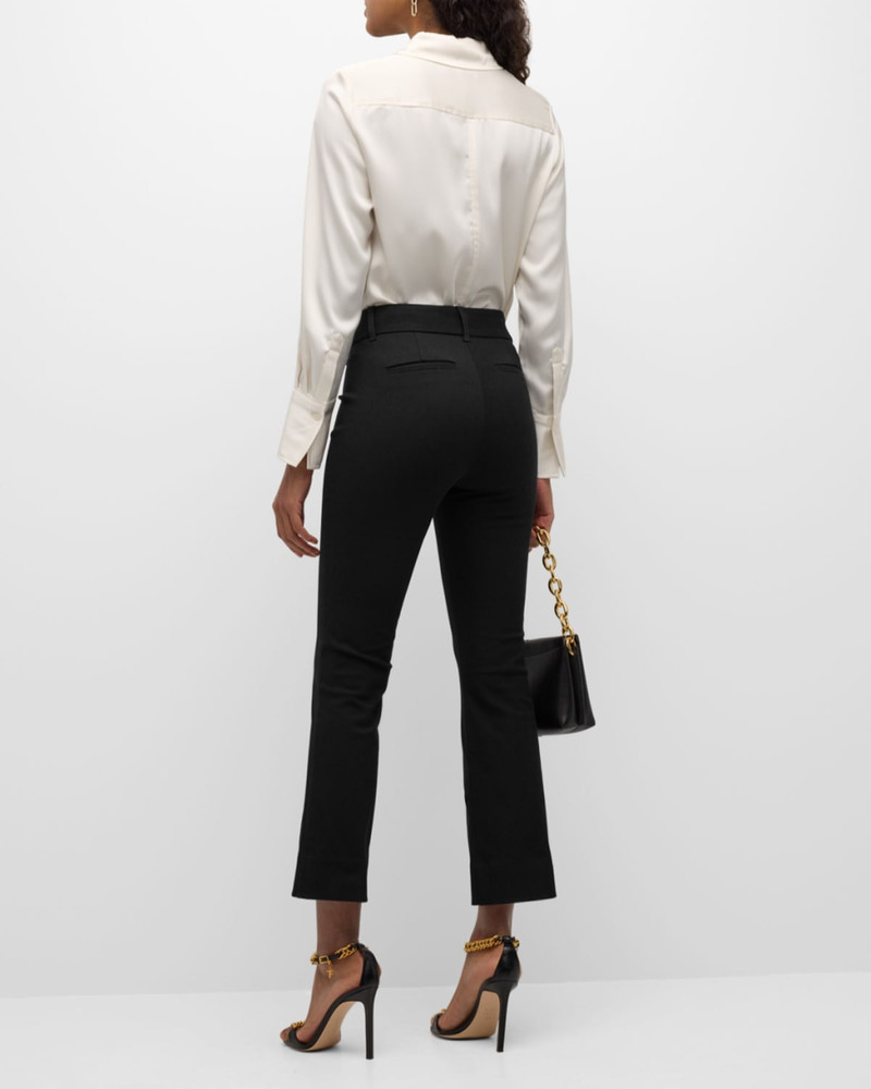 Stretch-Cotton Cropped Flare Trousers 5