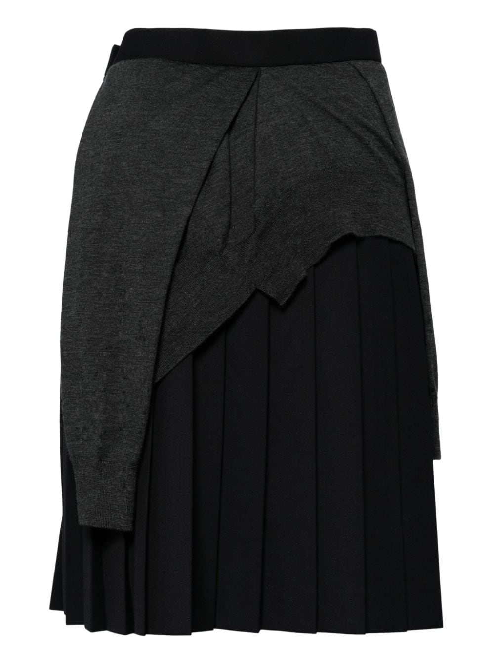 asymmetric layered midi skirt - 2