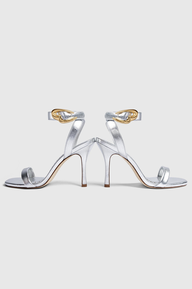 Verona Sandal In Silver Metallic Leather 6